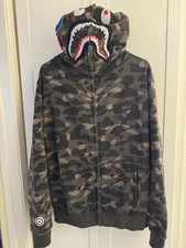 Shark Face Full Zip Hoodie Camo Size L | Stre...