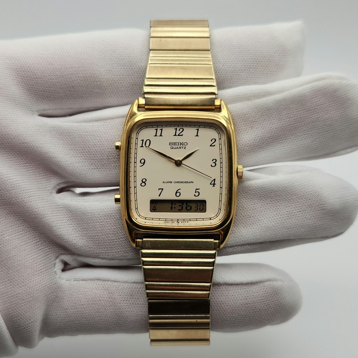 Seiko Men's Vintage Gold Tone Ana-Digi Quartz Watch H601-5430 | eBay