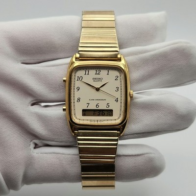 Seiko Men's Vintage Gold Tone Ana-Digi Quartz Watch H601-5430 | eBay