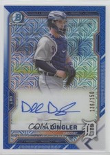 2021 Bowman Mega Box Chrome Mojo Blue Refractor 136/150 Dillon Dingler Auto 1u4