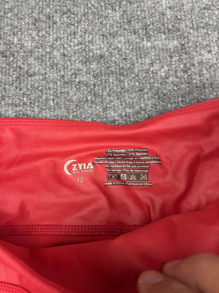 Zyia Active Pants Womens 12 Red Orange Lot of 2 High Rise Shiny Leggings Yoga - Image 3 of 4