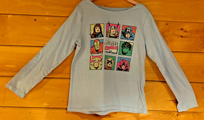 Marvel Comics Girls Long Sleeve Shirt Size 7/8