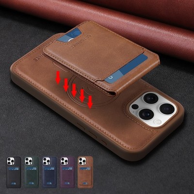2IN1 RFID Magnetic Leather Wallet Case For iPhone 17 Pro Max 16e 15 14 13 12 11