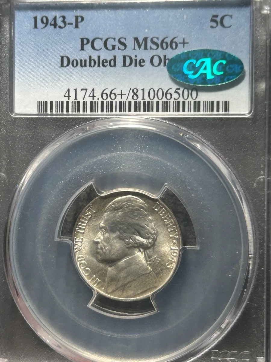 アメリカ 1943P ジェファーソン 5セント ニッケル貨 PCGS MS66 PCGS Certified MS 66 Graded 1943 Year US Jefferson Nickels (1938