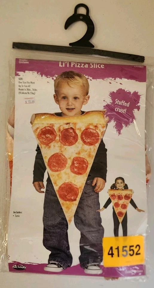 Disfraz de rebanada de pizza Fun World para niños pequeños se adapta hasta 4T B0158 Foto 2 de 4