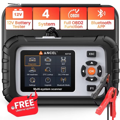 ANCEL AD720 OBD2 Scanner Engine ABS SRS Code Reader Car Diagnostic Tool Battery