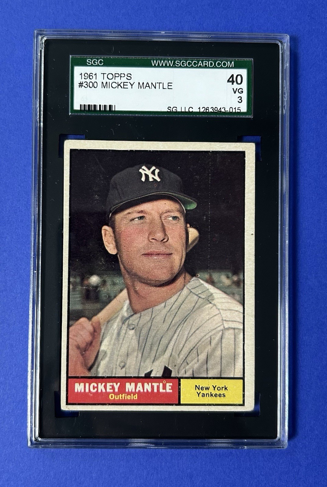 1961 Topps #300 Mickey Mantle SGC 3 VG