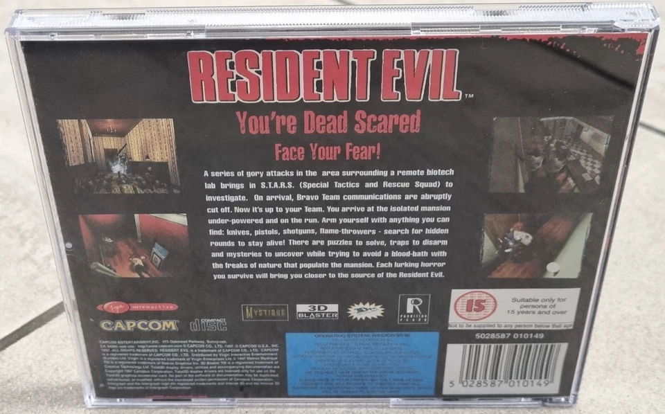 Resident Evil 1 Big Box Version For PC CD-Rom Rare & Complete By Capcom - Image 4 of 4