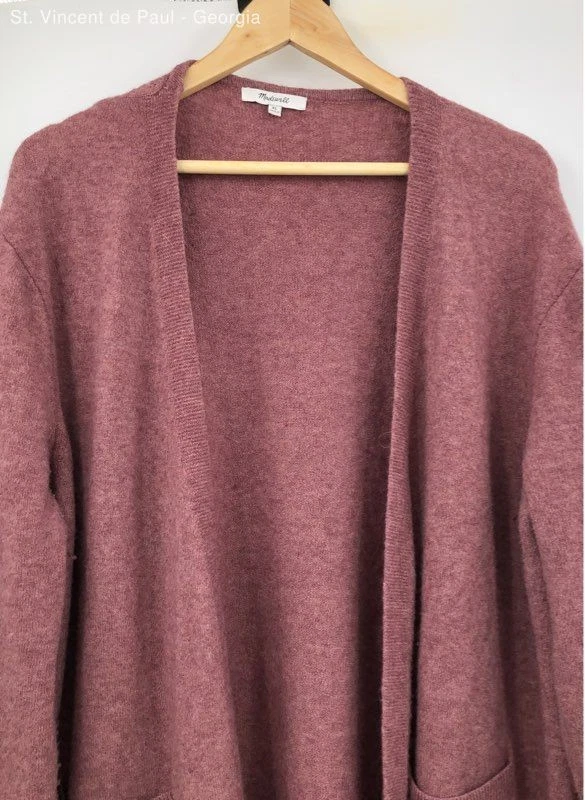 Cárdigan abierto Madewell tejido ajustado mezcla de lana suéter para mujer XL bohemio de gran tamaño Foto 2 de 4