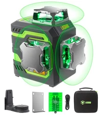 LG-3DM Green Beam Laser Level, Self-Leveling 3x360° Cross Line Laser for Cons...