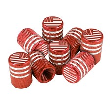 American Flag Tire Valve Stem Caps 8 Pcs Anti-theft Premium Metal Rubber Red American Flag Tire Valve Stem Caps 8 Pcs Anti-theft Premium Metal Rubber Red