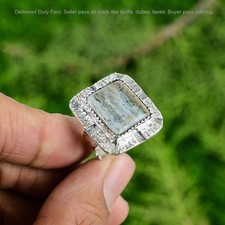Christmas Sale 925 Silver Ocean Jasper Gemstone Bezel Anniversary Statement Ring