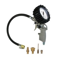 DF Reifenfüller geeicht, präziser Luftdruckprüfer, Reifenfüllgerät mit 4 Adapter