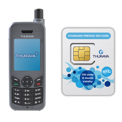 Thuraya XT-LITE Satellitentelefon mit STANDARD 170 Einheit / 113 Minuten SIM Karte