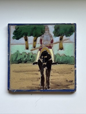 Antique Original Mensaque Rodriguez Sevilla Spain Ceramic Tile 5.5  Square #235