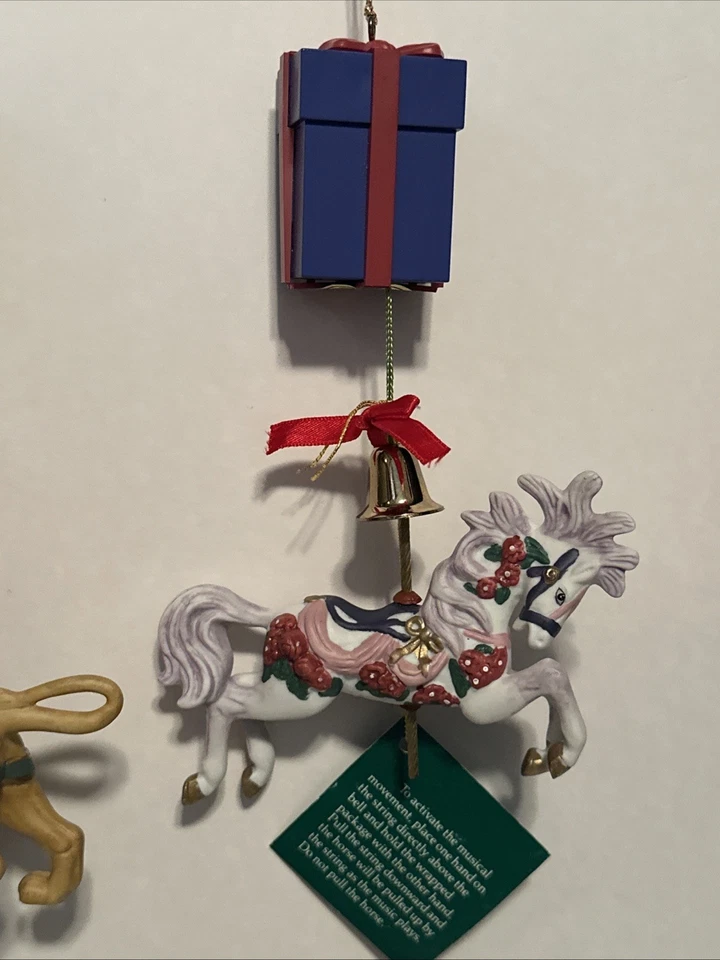 Винтажные рождественские украшения Heritage House музыкальная карусель лошадь ~ лев лошадь тигр - Изображение 4 из 4