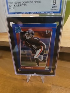 2021 Panini Donruss Optic - Rated Rookie Kyle Pitts #211 Blue Prizm /179 (RC)