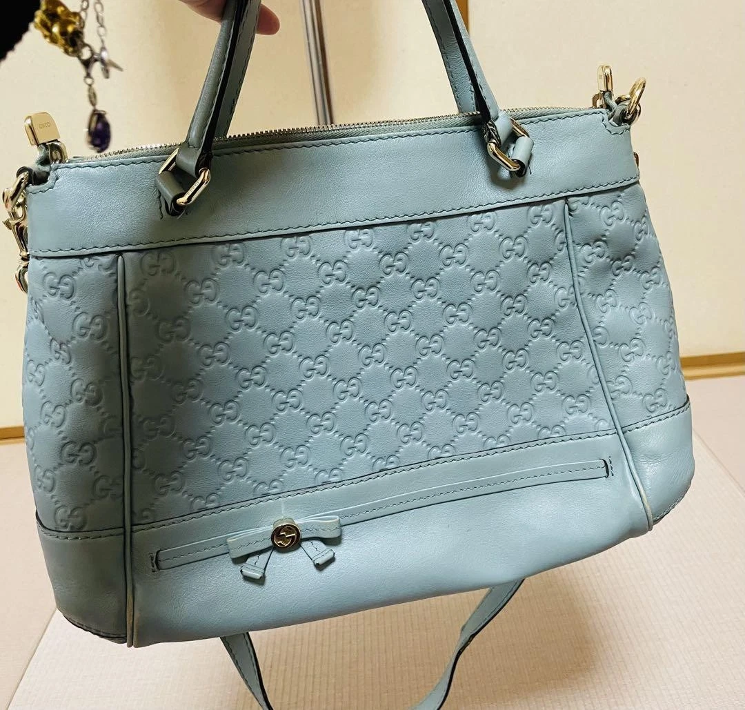 Sac à main Gucci Micro Gucci Sima cuir 2 voies bleu