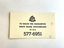 Vintage White House Switchboard Card - Charleston (ITEM20)