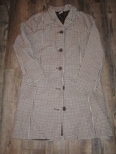 Girls Gymboree coat Brown white check Size L 10-12