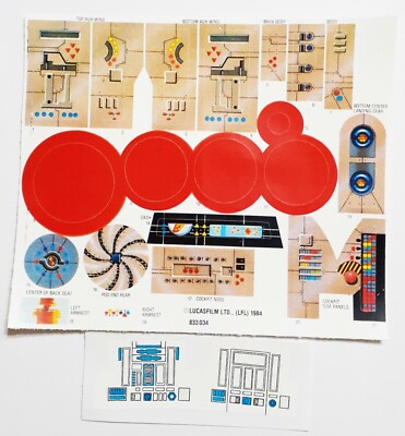 Vintage Star Wars B-Wing Red Squadron Replacement Toy Stickers - Machine Cut