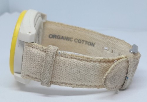 Men Sprout Watch St2027 White Resin Case Organic Band Yellow Bezel Easy Read - Picture 9 of 17
