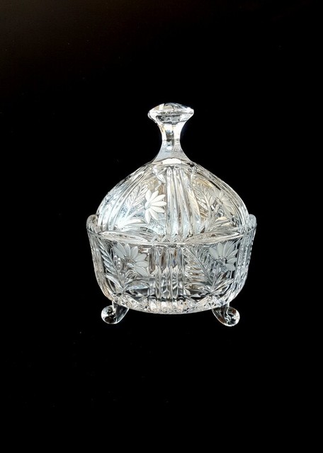 Donoucls Crystal Candy Dish Nut Bowl With Lid 3 X 4 7 Large For Home - Clear Glass Pedestal Candy Dish With Lid Donoucls Crystal Candy Dish Nut Bowl With Lid 3 X 4 7 Large For Home - Clear Glass Pedestal Candy Dish With Lid