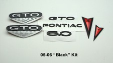 05-06 Pontiac Gto Exterior Emblem Badge Kit Front Bumper Rear Emblems Black