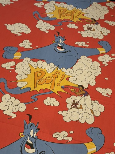 Vintage 1992 Disney Aladdin Bett Twin Sheet 3-teiliges Set Kissenbezug Genie Abu SAUBER - Bild 3 von 9