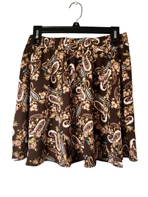 Vero Moda High Waisted Skater Skirt in Coffee Bean/Dora Size Medium