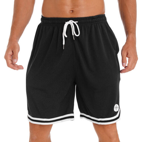 Herren Sport Shorts Basketball Trainingsshorts Kurze Sporthose mit Taschen - Picture 24 of 49