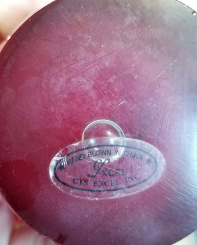 Vintage CYS Excel Hand Blown Red Art Glass Vase 7.5"×4" - Picture 5 of 6