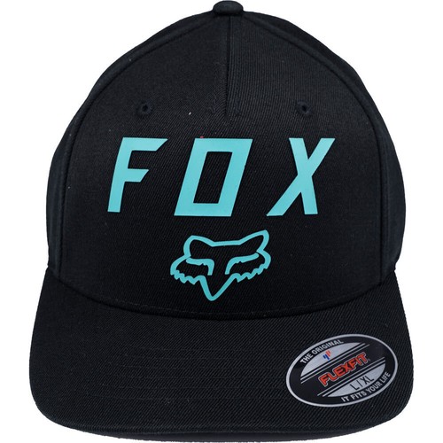 FOX RACING Number 2 Hat Black/Teal FO28680001L/XL Flexfit Large/X-Large - Picture 3 of 4
