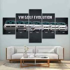 VW Golf Evolution Volkswagen Car 5 Piece Panel Canvas Wall Art Photo Decor