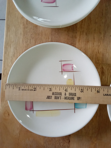Vintage 50's MCM Desert/Bread Plate 6 inch set of 4 - Picture 14 of 14