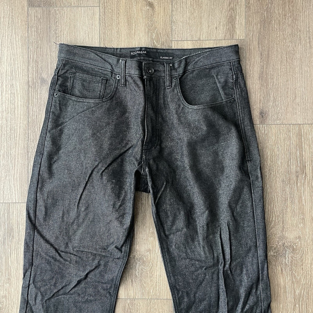 パンツ 90s Roca wear wide baggy denim pants Vintage Rocawear Jeans Black Classic Fit Baggy Denim Y2K 90s
