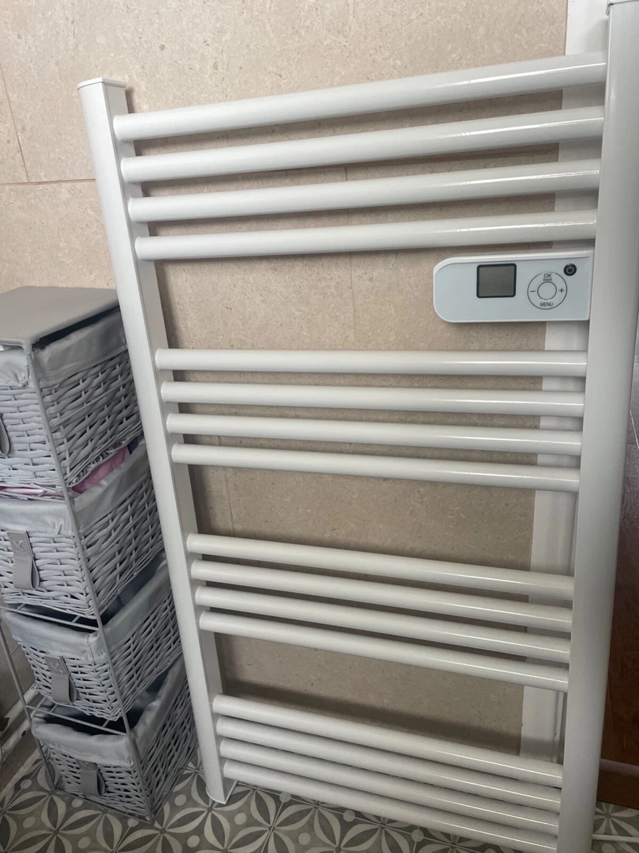 ELECTRIC PRE-FILLED TOWEL RADIATOR 980 X 550MM WHITE 800BTU | eBay