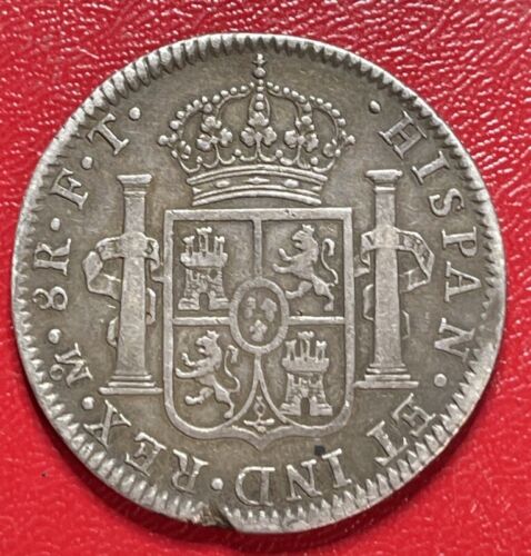 1802 Mo FT Mexican 8 Reals silver World Coin. (Rim Nick On Rev) ENN Coins - Picture 3 of 3