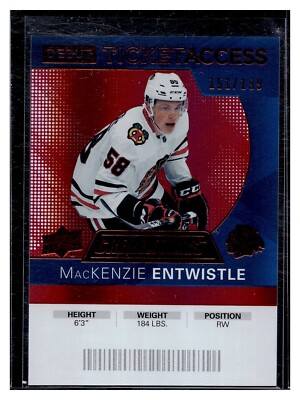2021 Upper Deck Credentials 2020-21 Debut Ticket Access/999 MacKenzie Entwistle
