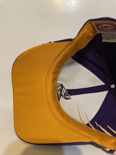 Vintage 90’s Minnesota Vikings ANNCO Adjustable Hat Embroidered Acrylic & Wool - Picture 9 of 10