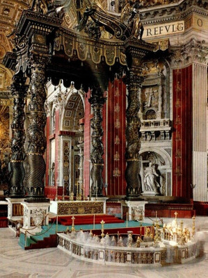 Postcard Basilica Di St Pierre Confession Alter Vatican City Italy