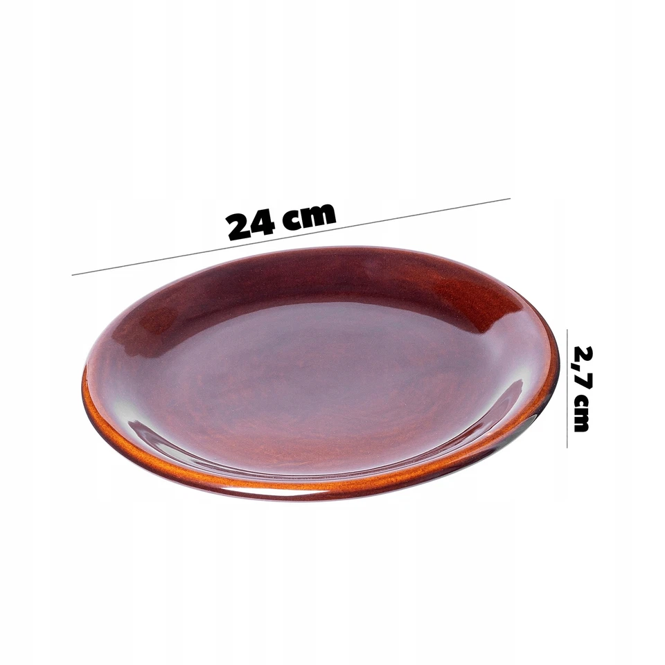 KADAX Teller aus Ton mit Keramikschicht, Speiseteller, Flach, 24 cm, 6 Stück - Bild 2 von 4