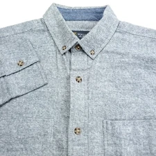 Wallin & Bros Frost Gray Long Sleeve Flannel Shirt Mens Size Small Solid