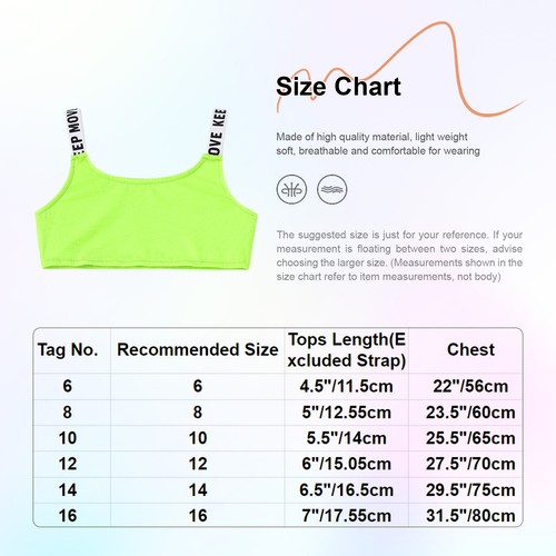 Kids Girls Crop Top For Sports Shoulder Straps Comfortable For Gym Breathable - Picture 30 of 36