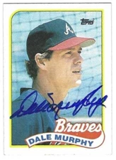 Autographed  DALE MURPHY 1989 Topps Atlanta Braves Card #210 w/COA