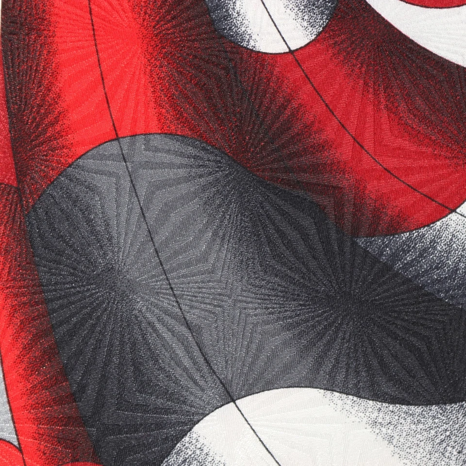 Corbata Enrico Capucci Hombre 59 en Seda Festiva Colorida Vibrante Roja Negra Geo Ancha Foto 2 de 4