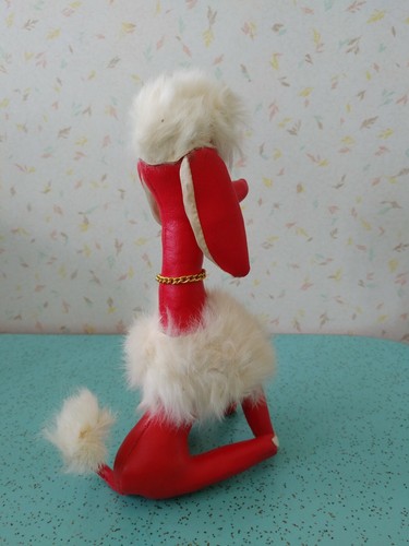 Vintage Red Pleather 8" Poodle R DAKIN & Co San Francisco CA Made in Japan - Picture 6 of 11