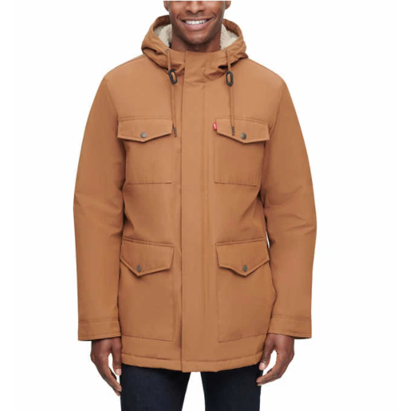 Levi's Men's Field Jacket Hooded Full Zip Fleece Lined Coat | F22 | eBay
