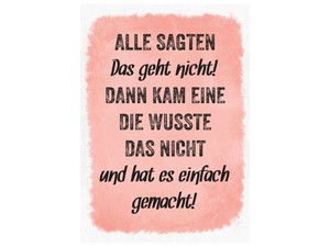 Bild LEINWAND Keilrahmen ALLE SAGTEN DAS GEHT NICHT ROSA ...