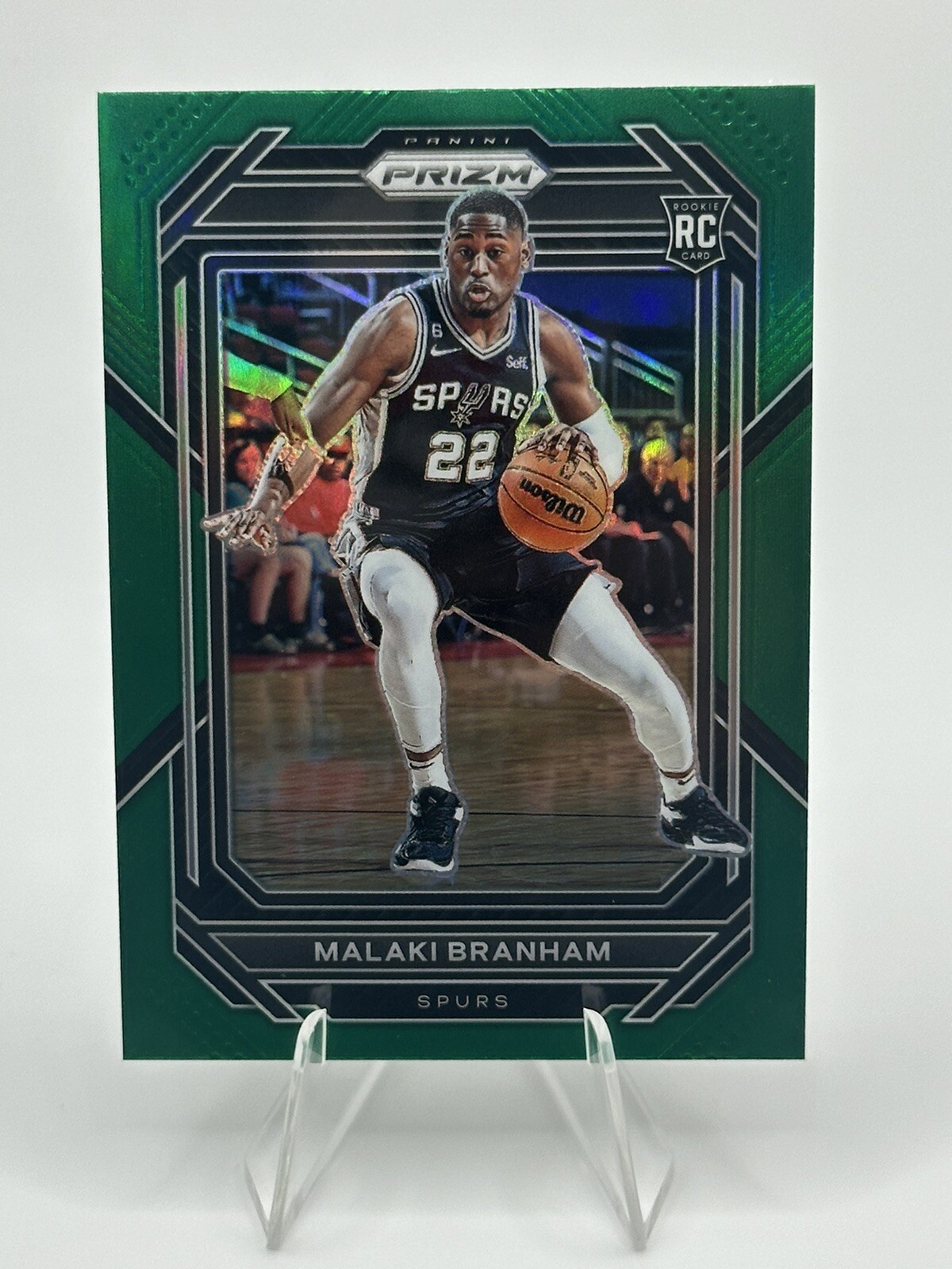 2022-23 Panini Prizm Malaki Branham #230 RC Green Prizm San Antonio Spurs